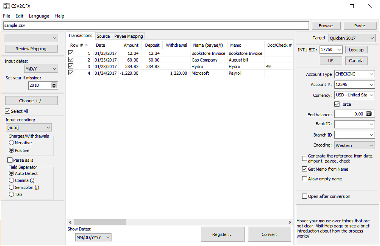 csv2qfx convert