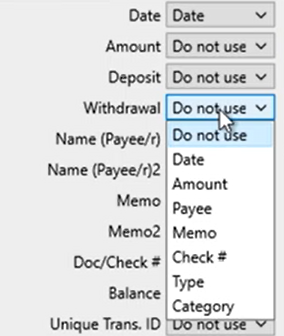 Mapping CSV files Step 7: review mapping withdrawal