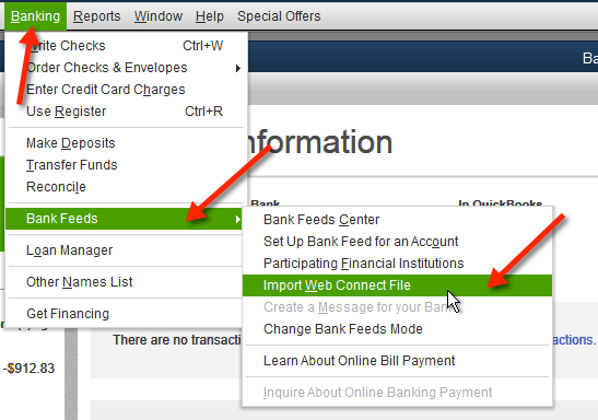 Quickbooks Bank Feeds after QBO file import