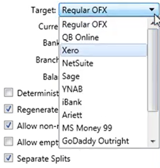 Bank2OFX Step 10: OFX Target