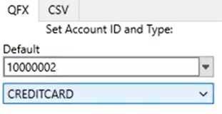 Bank2QFX Step 7: Creditcard Account type