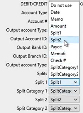 Convert CSV files with splits Step 8: split amounts