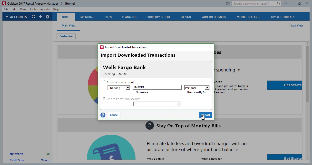 How to convert OFX to QFX (Web Connect) and import into Quicken Step 7: import downloaded transactions, link