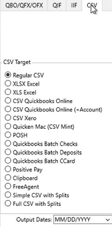 How to convert a QIF file Step 6: Convert to CSV