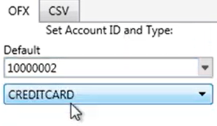 CSV2OFX Step 7: Credit card account