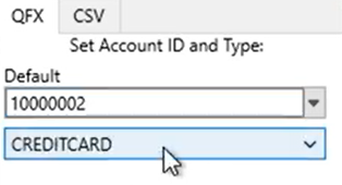CSV2QFX Step 7: Credit card