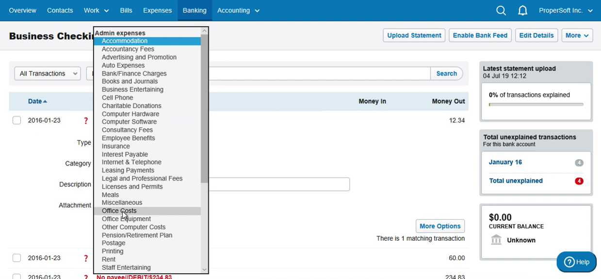 Import CSV as OFX into FreeAgent Step 21: select category