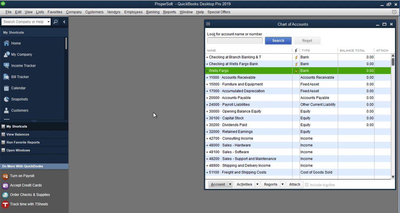 IMPORTIIFQUICKBOOKS Step 1: main menu Quickbooks Desktop 2019