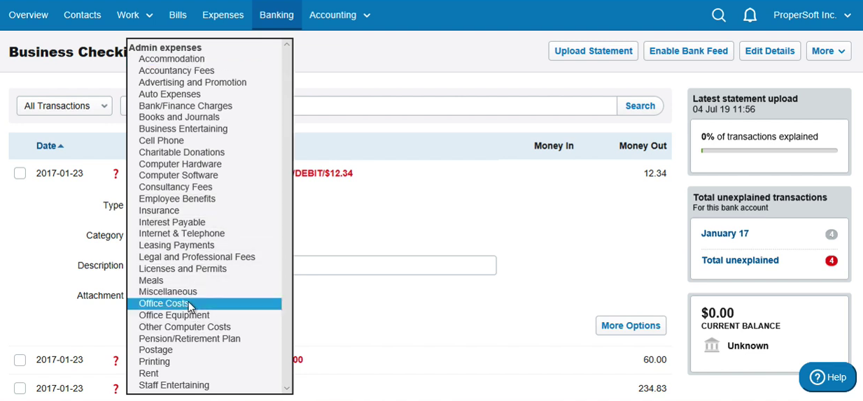 Import QFX into FreeAgent Step 10: select category