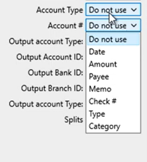 Mapping CSV files Step 10: review mapping account number