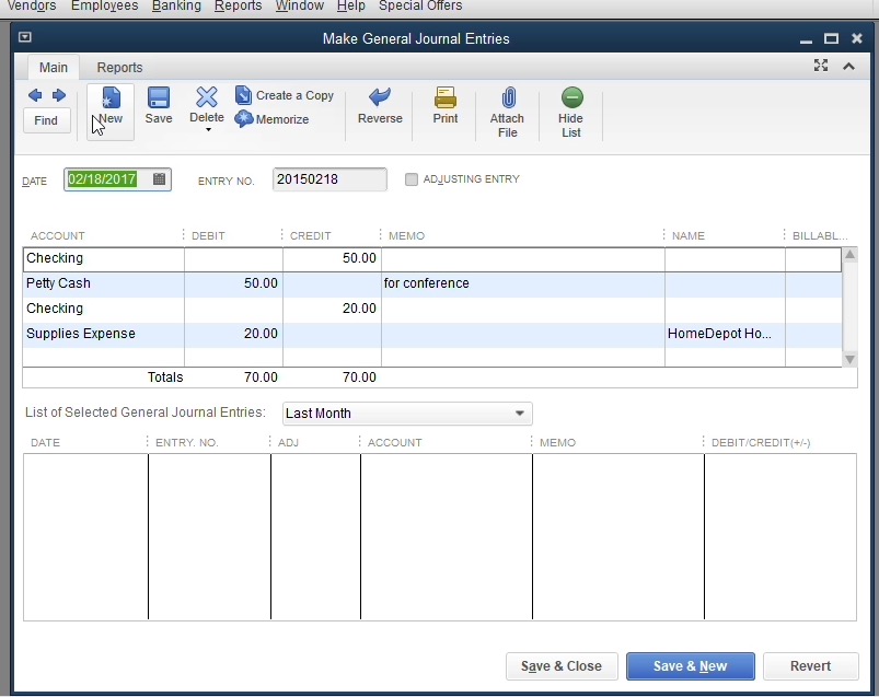 Step 5: Review imported entries in QuickBooks after IIF ro QBJ import