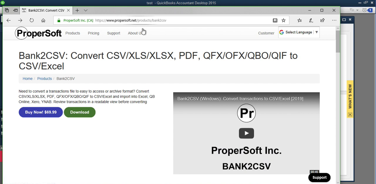 Convert transaction files to Quickbooks Accountant Batch Entry Step 1: download bank2csv