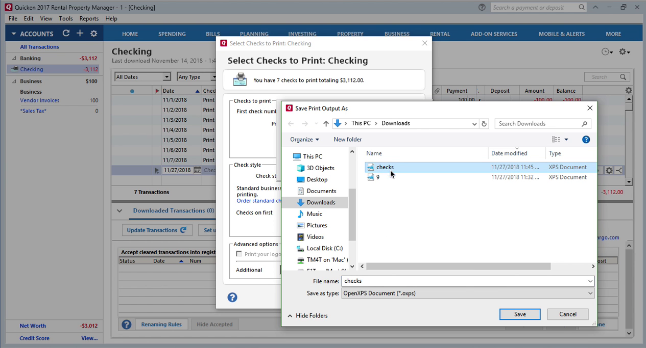 How Quickly Prepare and Print Checks in Quicken Step 20: save print output