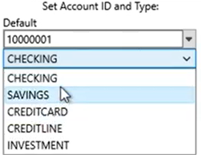 Set attributes to convert to the OFX format Step 5: Account Type