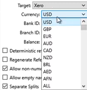 Set attributes to convert to the OFX format Step 6: Currency