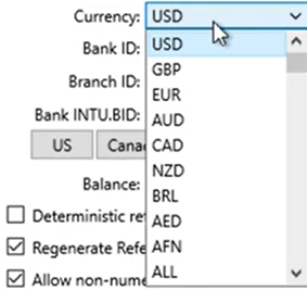 Set parameters to convert to the QFX format Step 5: Currency