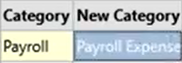 How to use the Renamings tab Step 23: Category Payroll