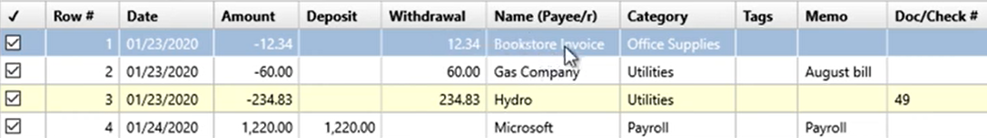 How to use the Renamings tab Step 6: Bookstore invoice